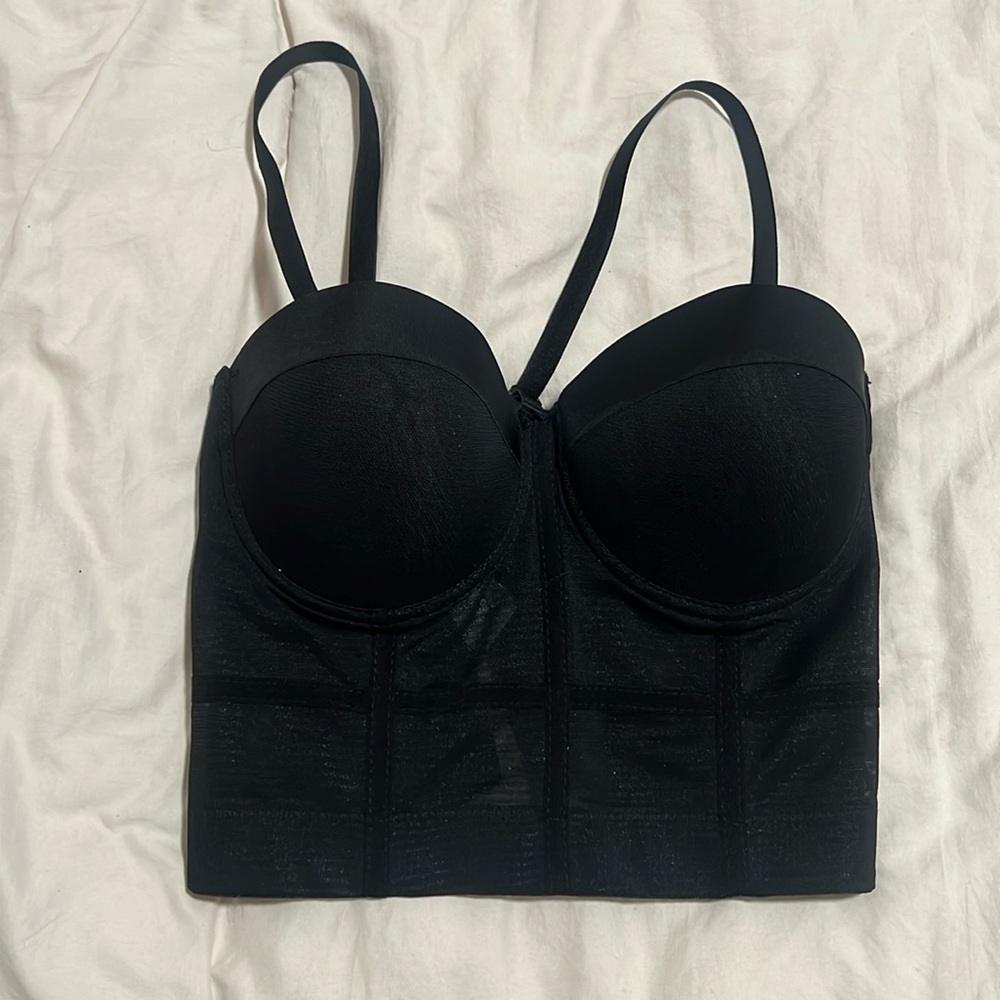 Brand new black corset top size M / L medium large NWT fits true to size
